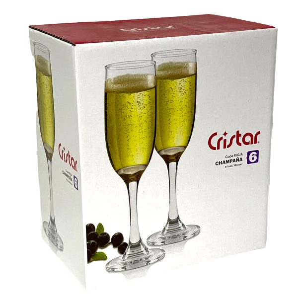 Juego 6 copas 183 Ml Champaña Flute Rioja - Imagen 2